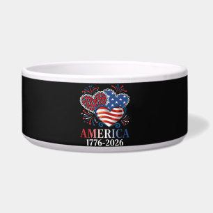 Comedero América corazones 1776-2026 patriota
