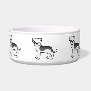 Comedero American Bulldogs Piebald Negros En Fila