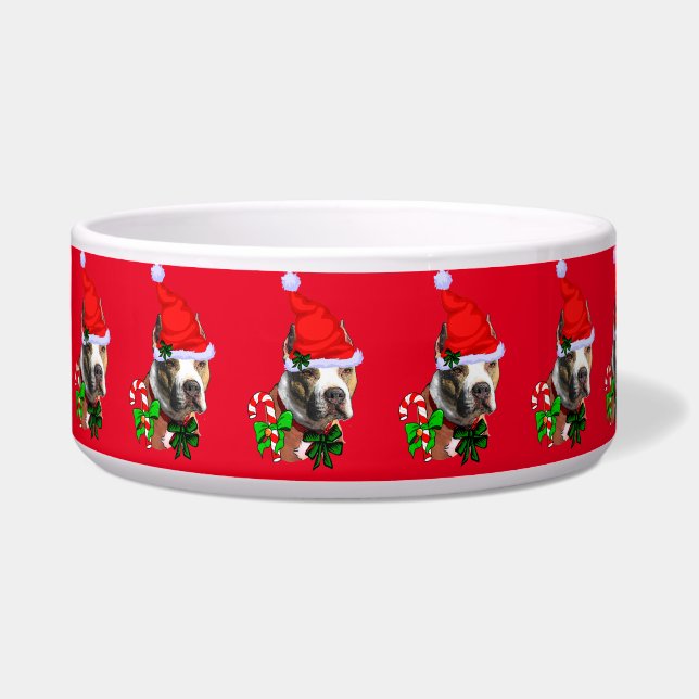 Comedero American Pit Bull Terrier Navidad   (Frente)