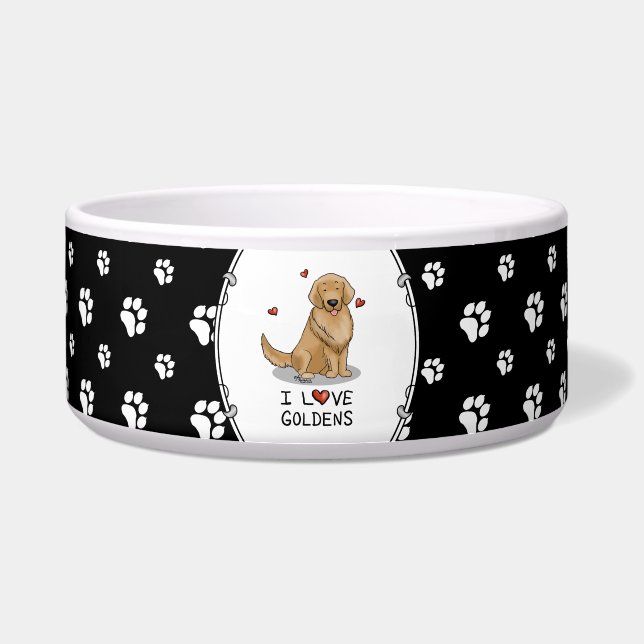 Comedero Amo a los Goldens - Amo a los Golden Retrivers (Frente)