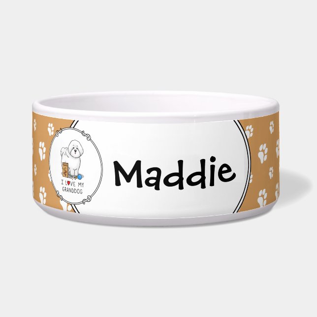 Comedero Amo a mi abuelo Bichon Frise Dog - Abuelo (Frente)