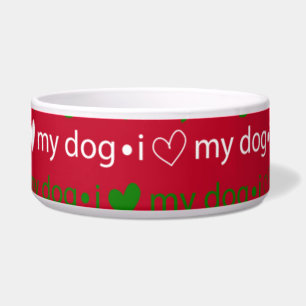 Comedero Amo a mis Navidades del tazón de perro