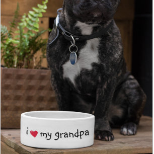 Comedero Amo la comida de mi abuelo Humor divertido Perro M
