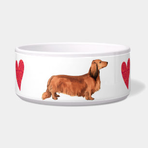 Comedero Amo mi Dachshund de pelo largo