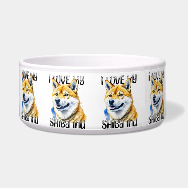 Comedero Amo Mi Shiba Inu | Propietario de perros (Frente)