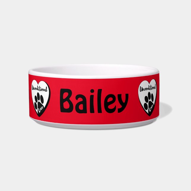 Comedero Amor incondicional 2 Tazón cerámica para mascotas (Frente)