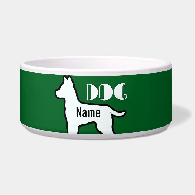Comedero Añadir el nombre del perro al Mascota verde de Dk (Frente)