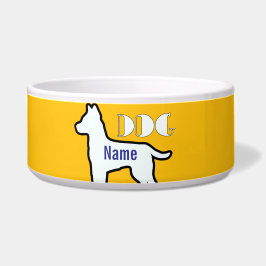 Comedero Añadir el nombre del perro Mascota amarillo