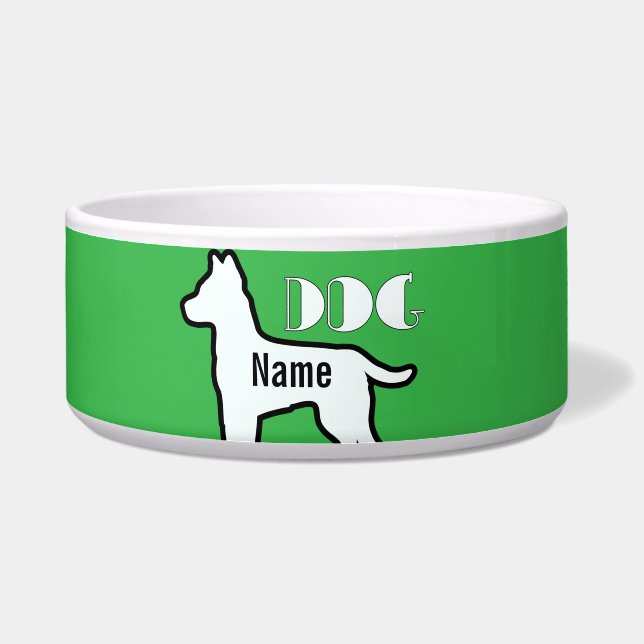 Comedero Añadir el nombre del perro Mascota verde (Frente)