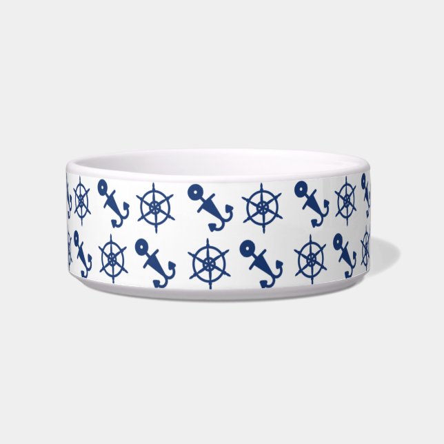 Comedero Ancla náutica y tazón de Perro de Ruedas (Frente)