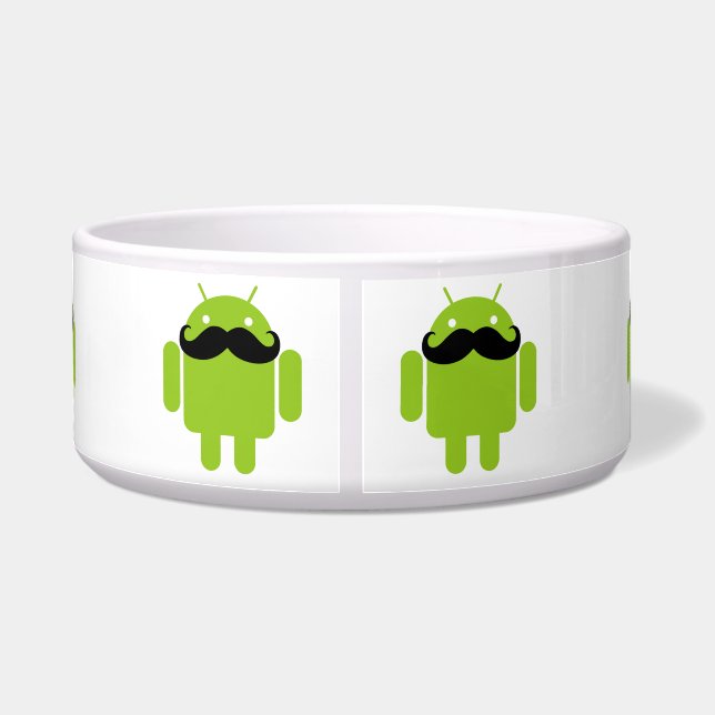 Comedero Android Robot Black Mustache Graphic (Espalda)
