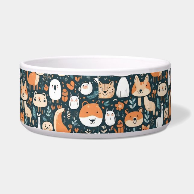 Comedero Animales bonitos diseño de decoración verde (Frente)