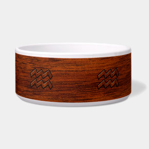 Comedero Aquarius Zodiac Rótulo Mahogany Wood Style