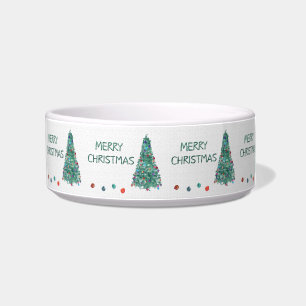 Comedero Árbol de la acuarela de las Felices Navidad
