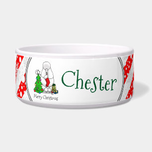 Comedero Árbol de navidad de moras 2 caniche (blanco)