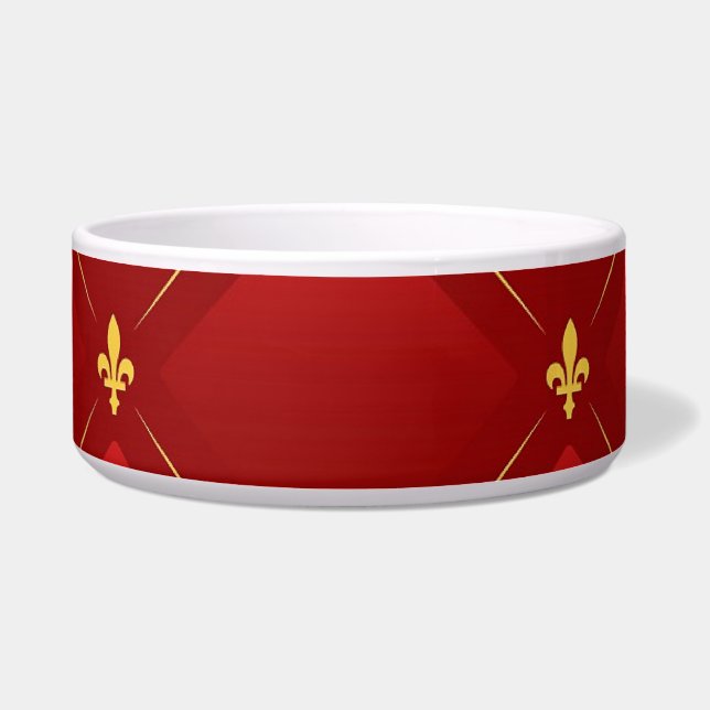 Comedero Art Nouveau rojo y oro (Frente)