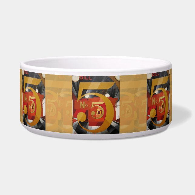 Comedero Arte moderno Cubista Demuth Figura 5 en Oro (Frente)