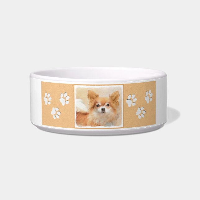 Comedero Arte original de la pintura de perro de Chihuahua, (Derecha)