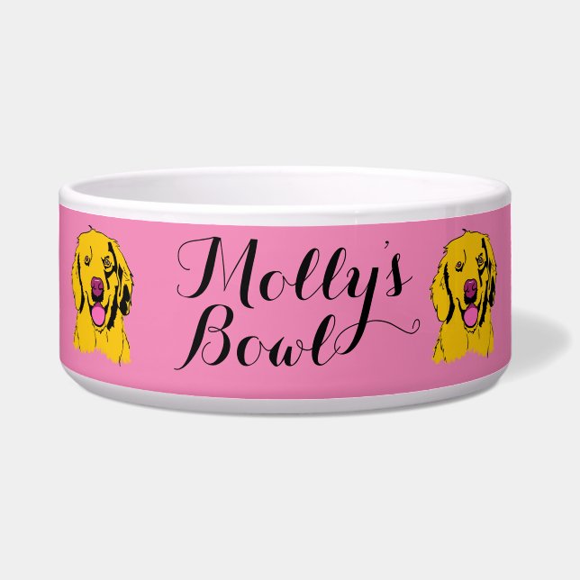 Comedero Arte Pop de Golden Retriever (Frente)