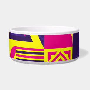 Comedero Arte pop, formas geométricas coloridas.