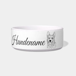 Comedero Australian Cattle Dog Line Art personalized bowl