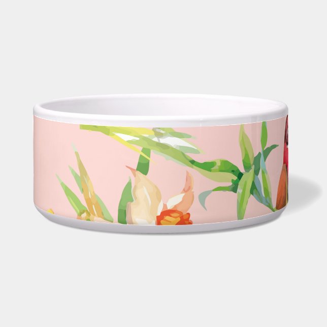 Comedero Aves Exóticas: Sin Marea Floral Vintage. (Frente)