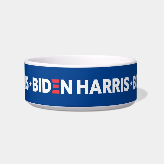 Comedero Azul de Estrellas Blancas Biden / Harris (Frente)