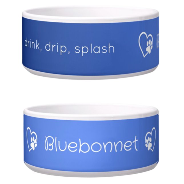 Comedero Azure 'drink drip splash' Dog Name Bowl (Subido por el creador)