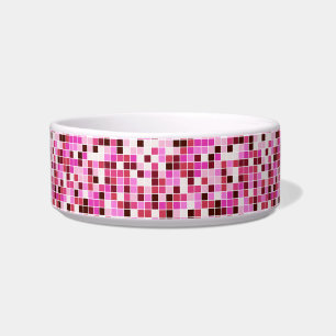 Comedero Baldosas de piscina, mosaicos rosados, patrón geom
