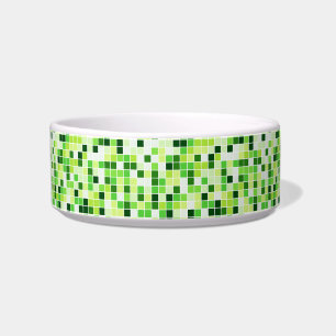 Comedero Baldosas de piscina, mosaicos verdes, patrón geomé