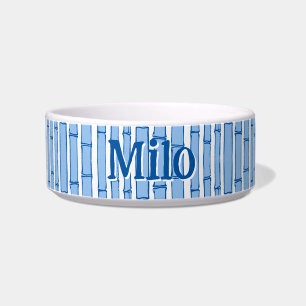 Comedero Bambooey Franja de Bambú en Porcelana Azul