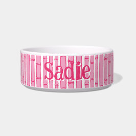 Comedero Bambooey Raya de Bambú en Rosa