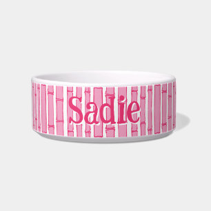 Comedero Bambooey Raya de Bambú en Rosa