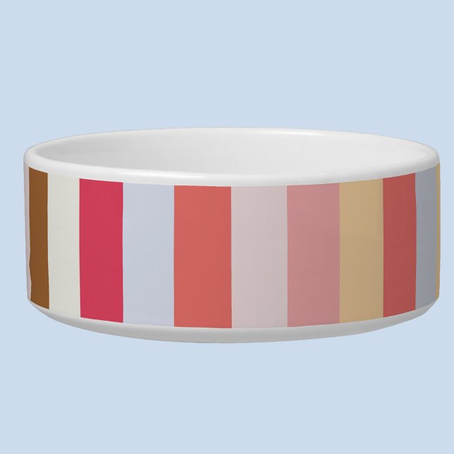 Comedero Banda de caramelos Pastel moderna (Striped pastel pet bowl)