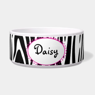 Comedero Bandas de cebra con nombre personalizado