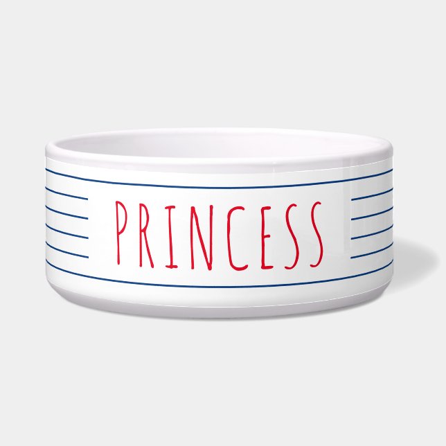 Comedero Bandas náuticas azules con verano rojo (Frente)