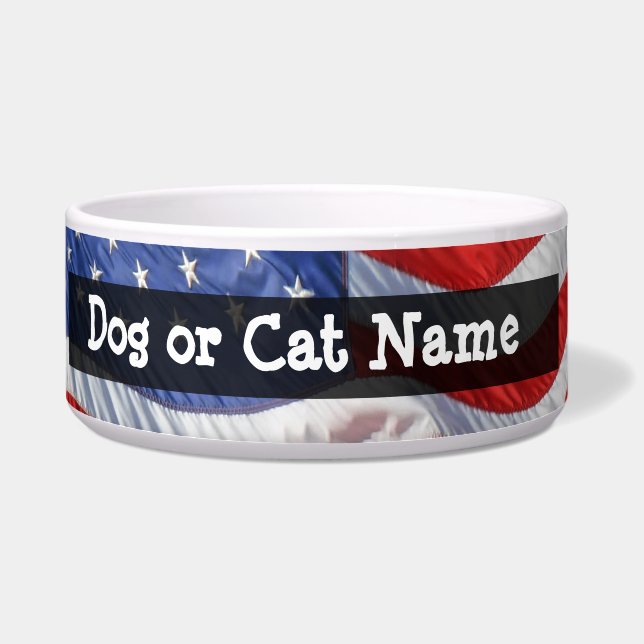 Comedero Bandera americana, agitando en viento (Izquierda)