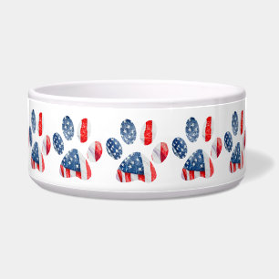 Comedero Bandera Americana Huella de Perro Patriótica Orgul