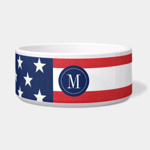 Comedero Bandera Americana Moderna con Monograma