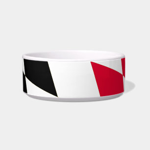Comedero Bandera de Baviera con patrón de diamante negro ro