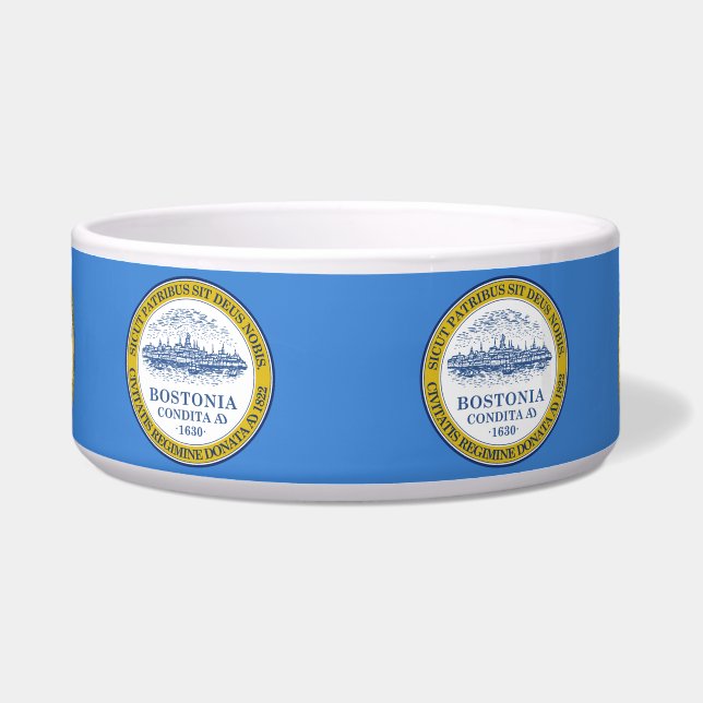 Comedero Bandera de Boston, Massachusetts Bowl (Frente)