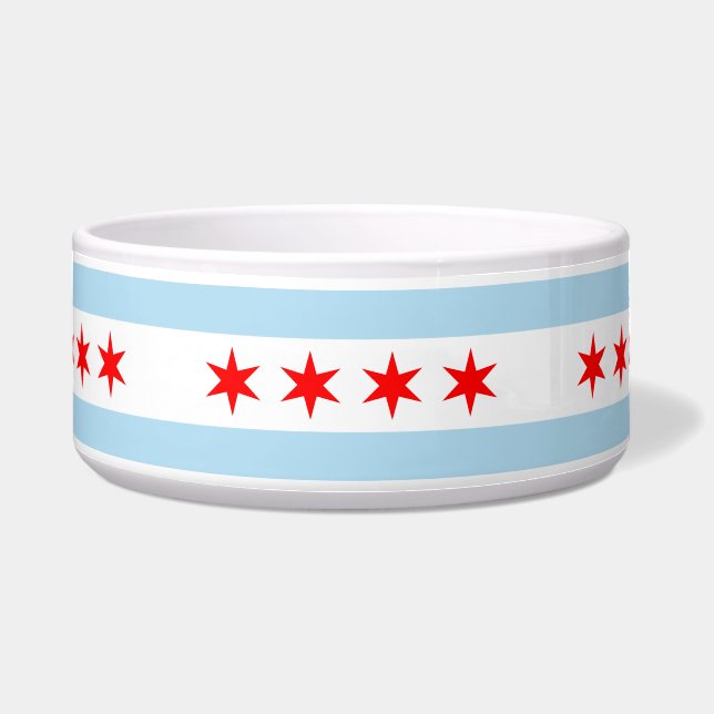 Comedero Bandera de Chicago, Illinois Bowl (Frente)