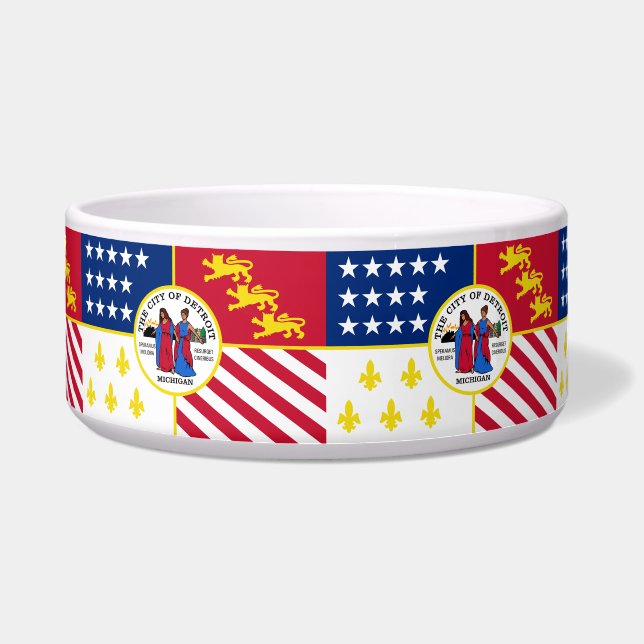 Comedero Bandera de Detroit, Michigan Bowl (Frente)