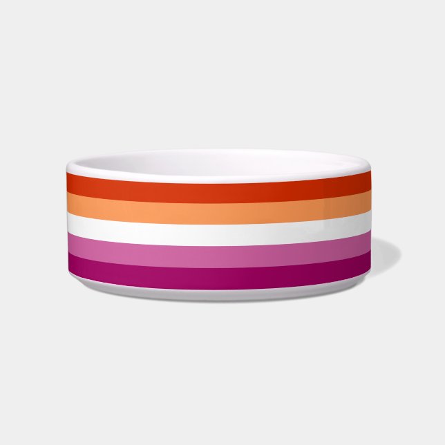 Comedero Bandera de Orgullo Lesbiano (5 Franjas) (Frente)