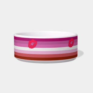 Comedero bandera de orgullo lésbico de labios rojos Slipper