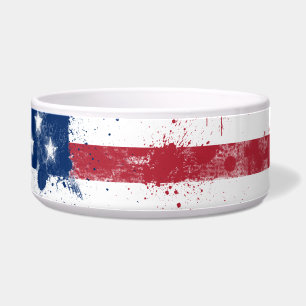 Comedero Bandera estadounidense pintada de salpicaduras
