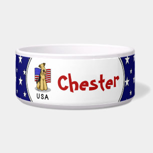 Comedero Bandera norteamericana de Estados Unidos Airedale 