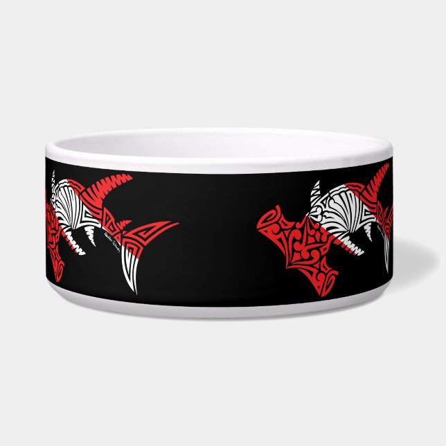 Comedero Bandera Tribal Scuba Hammerhead Pet Bowl (Frente)