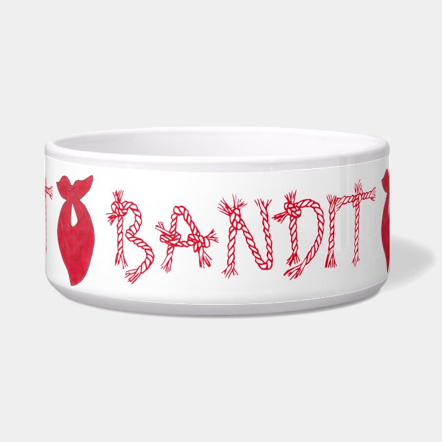 Comedero BANDIT Dog Red Bandana Kerchief Neckerchief (Frente)