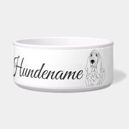 Comedero Basset Hound dog Line Art personalized bowl